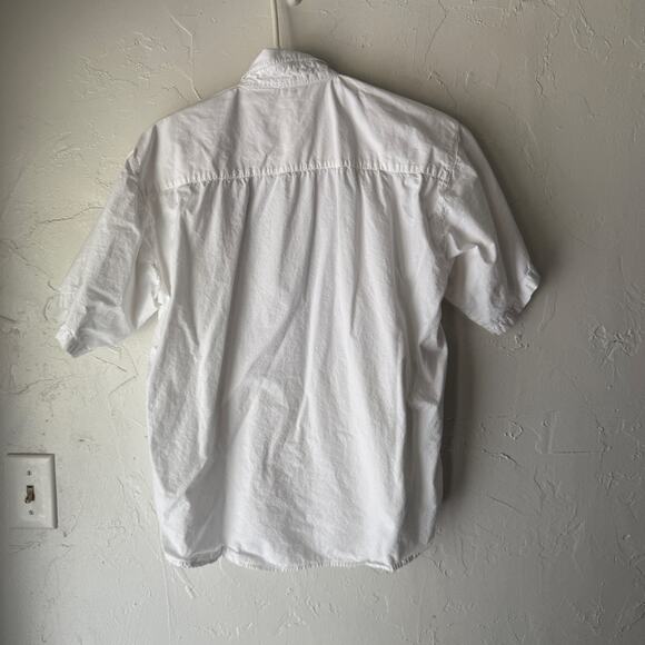 Vintage Take a Break Western Shirt M White Eyelet Embroidered Yoke Lace‎ Detail - Picture 7 of 9